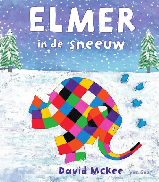 Elmer in de sneeuw