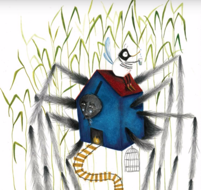 De spin en de vlieg Illustratie